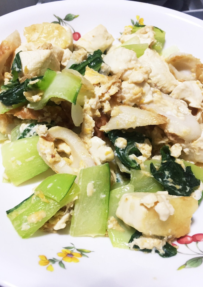 豆腐★豆腐と卵と青梗菜のオイスター炒め-レシピのメイン写真