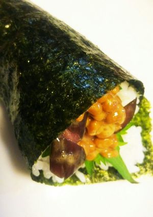 ☆納豆としば漬けのパリポリ手巻き寿司☆-レシピのメイン写真