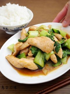 鶏むね肉とチンゲン菜のオイスター炒め-レシピのメイン写真