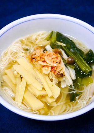 簡単！たけのこと小松菜の春にゅーめん-レシピのメイン写真