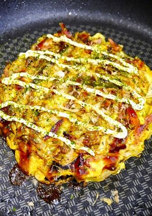糖質オフ！お好み焼き風アスパラベーコン-レシピのメイン写真