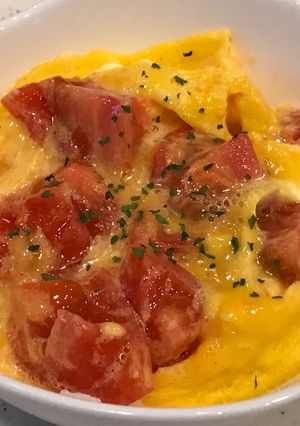レンジで簡単、トマたま丼！テレビ放映した-レシピのメイン写真