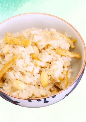 蒸し大豆ごはん【学校給食】-レシピのメイン写真