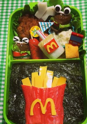 キャラ？デコ弁 息子用マクドナルド弁当-レシピのメイン写真