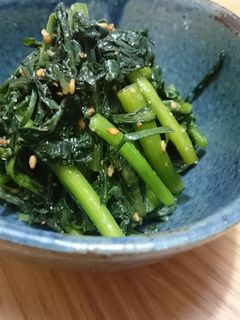 レンジで簡単♪菊菜(春菊)のごま和え-レシピのメイン写真