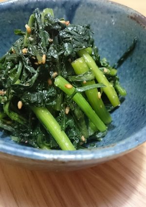 レンジで簡単♪菊菜（春菊）のごま和え-レシピのメイン写真