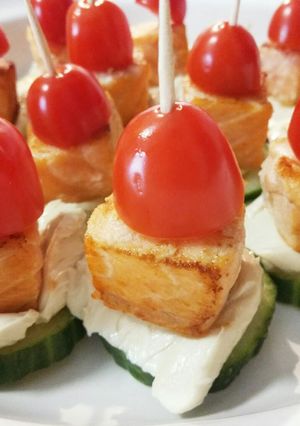 焼きサーモンとわさびクリームチーズ胡瓜-レシピのメイン写真