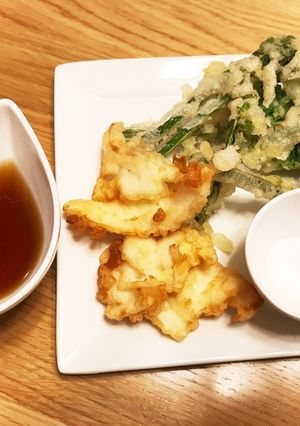 サクサク！山菜こごみと鯛の天ぷら-レシピのメイン写真