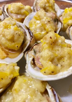 ホンビノス貝の出汁を含ませたパン粉焼き-レシピのメイン写真