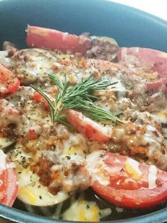 茄子とトマトでミートソースのチーズグリル-レシピのメイン写真