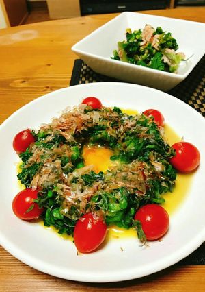 クレソンのおひたし和風黄身ソース-レシピのメイン写真