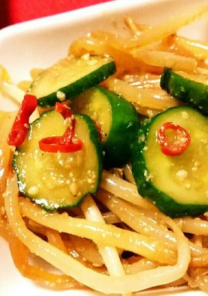 レンジでモヤシとキュウリの辛ナムル小鉢-レシピのメイン写真