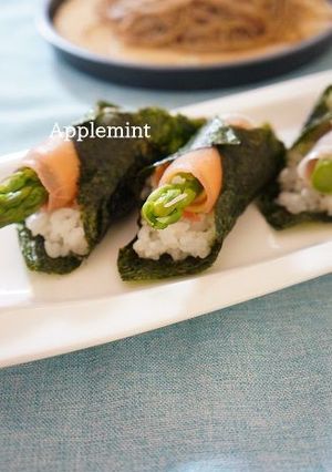 生ハムアスパラチーズの手巻き寿司-レシピのメイン写真