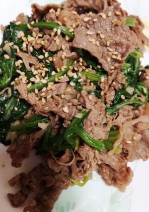 牛肉とほうれん草の炒め和え-レシピのメイン写真