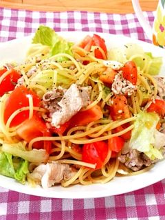 豚しゃぶサラダ冷製パスタ♡-レシピのメイン写真