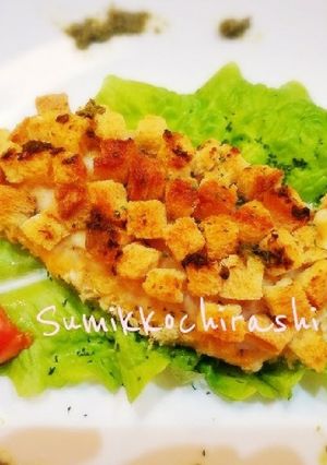 バジル香る チキン クルトン 焼き☆-レシピのメイン写真