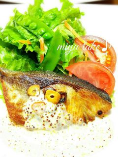 香ばし〜鰤のムニエル♡粒マスソース♪-レシピのメイン写真