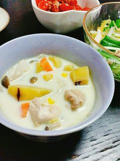 ☆さつまいもと鶏肉の豆乳スープ☆-レシピのメイン写真