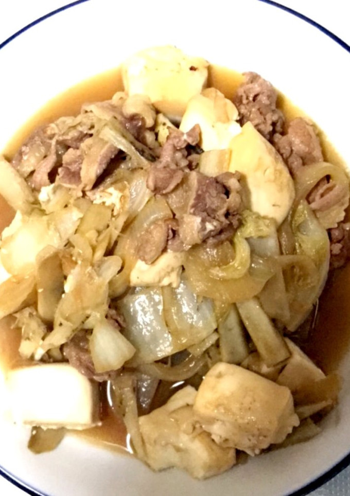 牛肉と豆腐と野菜のすき焼き風煮-レシピのメイン写真