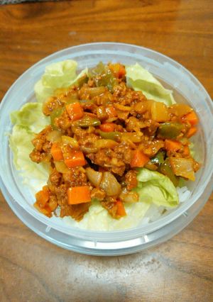 大豆ミートでキーマカレー弁当-レシピのメイン写真