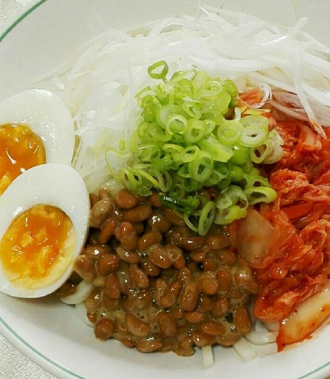 ★納豆キムチうどん★　ちょっと豪華版♪-レシピのメイン写真