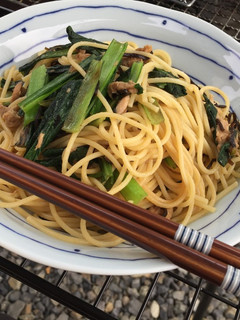 汐昆布と小松菜の和風スパゲッティー-レシピのメイン写真