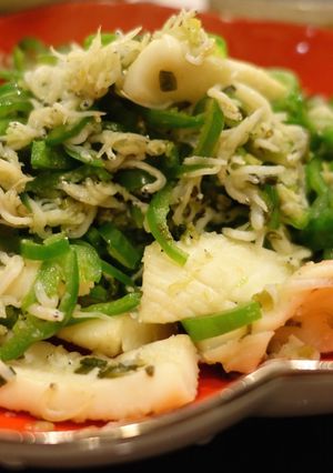 糖質制限食　イカとしらすピーマン炒め-レシピのメイン写真