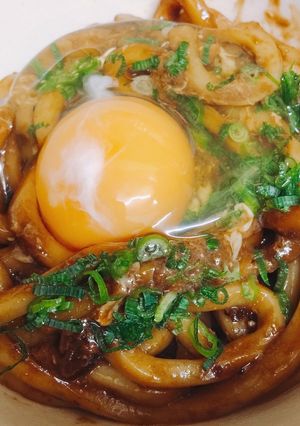 すき焼きのタレで釜玉うどん-レシピのメイン写真