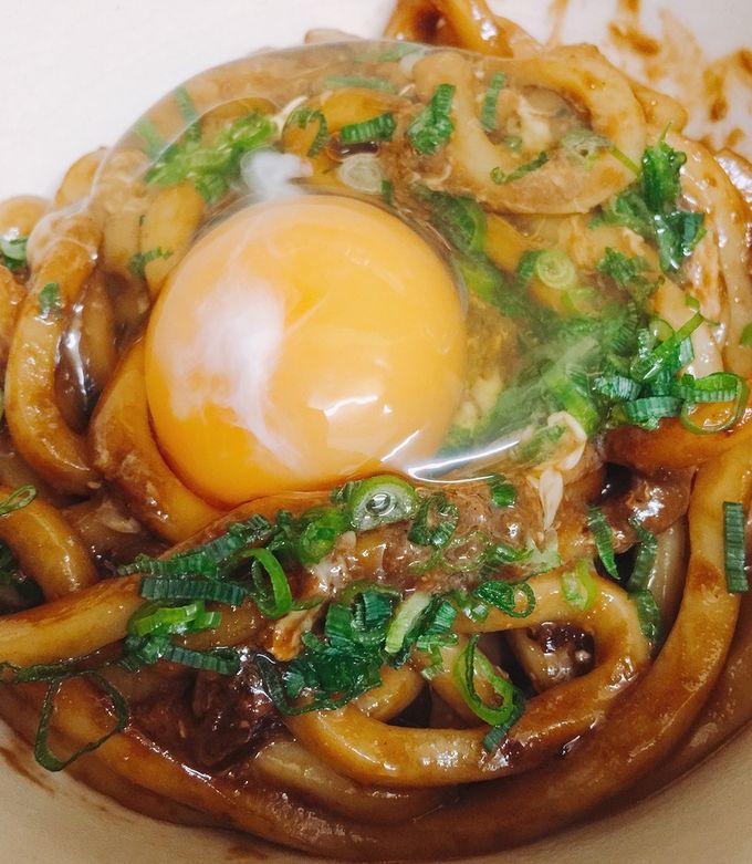 すき焼きのタレで釜玉うどん-レシピのメイン写真