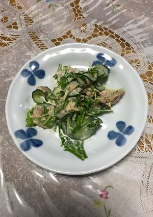 きゅうりと水菜のゴママヨサラダ-レシピのメイン写真