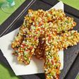 三つ葉が香る海老入り竹輪のあられ揚げ