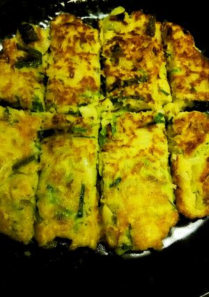 お好み焼きの粉DEしらす入りネギ焼き♪-レシピのメイン写真