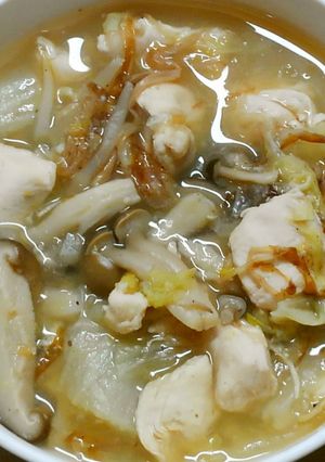 簡単☆鶏ささみと白菜きのこの和風塩スープ-レシピのメイン写真