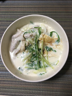 豚肉と水菜の豆乳スープ-レシピのメイン写真