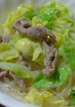 キャベツと豚肉とはるさめの炒め物-レシピのメイン写真