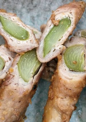 山菜食べよう！ウドの肉巻き-レシピのメイン写真
