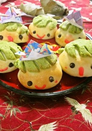 こどもの日に♡パンでかしわもちくん-レシピのメイン写真