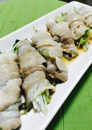 レンジで簡単!水菜とえのきの豚バラ巻き-レシピのメイン写真