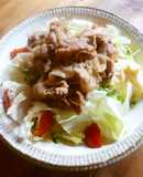 Savoury grilled pork served with lettuce