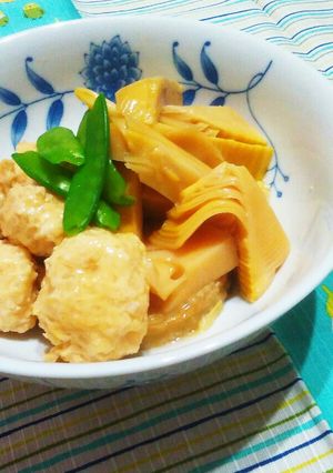 鶏だんごとたけのこの煮物-レシピのメイン写真