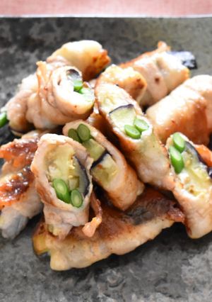 ナスとニンニク芽の豚バラロールチーズ焼き-レシピのメイン写真