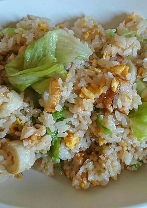 とっても簡単♪焼き明太レタスチャーハン♡-レシピのメイン写真