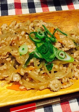春雨とひき肉の甘辛炒め♡-レシピのメイン写真