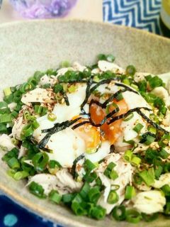 ささみとポン酢のネギまみれオートミール丼-レシピのメイン写真