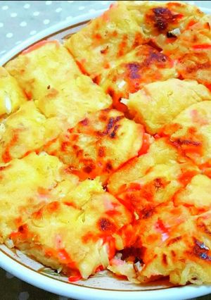 韓国風チヂミ③（キャベツ・紅生姜・揚玉）-レシピのメイン写真