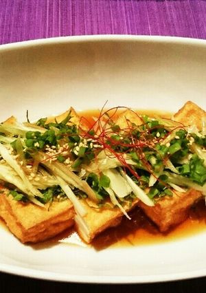 薬味たっぷり♪揚げ出し風 おつまみ厚揚げ-レシピのメイン写真