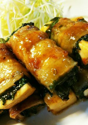 お酢と焼肉のたれde豆腐と大葉の肉巻き-レシピのメイン写真