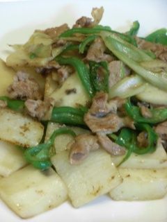 長芋と豚肉の炒め物-レシピのメイン写真