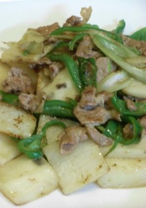 長芋と豚肉の炒め物-レシピのメイン写真