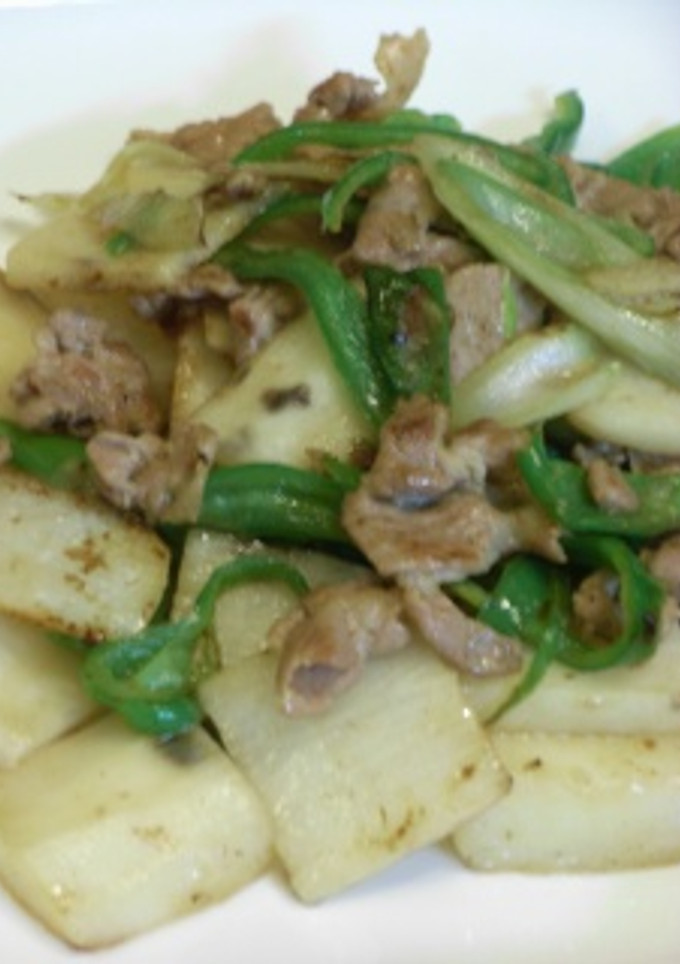 長芋と豚肉の炒め物-レシピのメイン写真